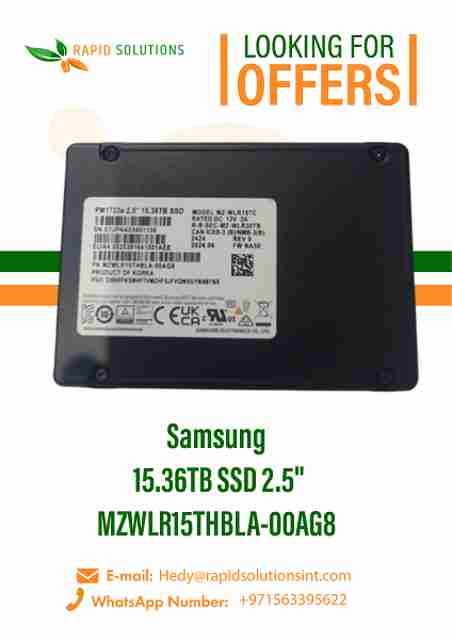 Samsung, 15.36TB SSD 2.5", MZWLR15THBLA-00AG8, NEW