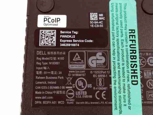 Dell Wyse 3040 Thin Client Intel 1.44GHz 2GB RAM 8GB SSD THINOS 8.3 RJ45 9D3FH