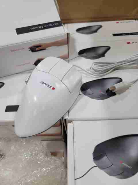 QTY 960- NEW Contour Design WHITE Perfit Mouse Non-Scroll Optical Ergonomic USB PMO5-M-R
