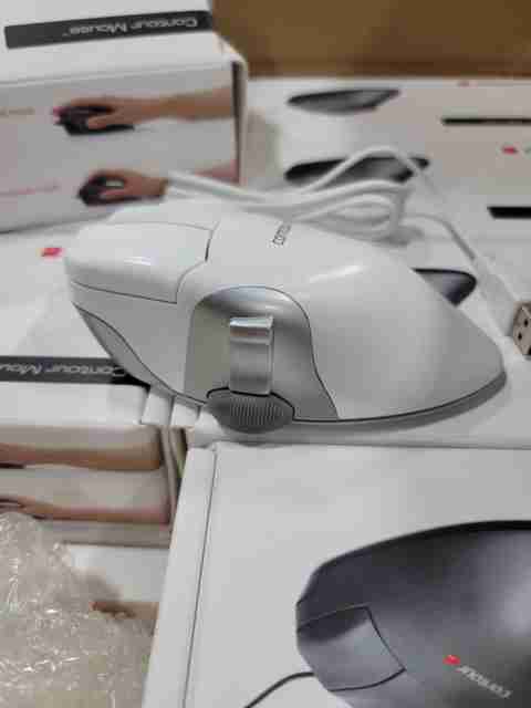 QTY 960- NEW Contour Design WHITE Perfit Mouse Non-Scroll Optical Ergonomic USB PMO5-M-R