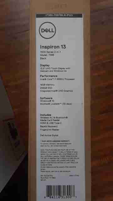 New Sealed Inspiron 2-in-1 13.3" i7386-7007BLK-PUS  380 units International buyers