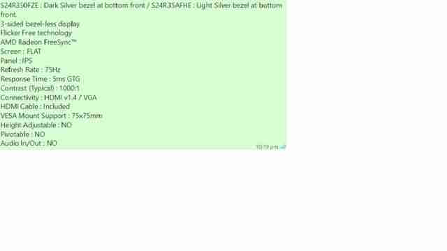 Samsung Monitor 24" New - 527 units. S24R350FZE LED IPS Panel AMD Gaming Mode Sealed Box